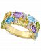 Multi-Gemstone Double Row Statement Ring (5-1/4 ct. t. w. ) in 18k Gold-Plated Sterling Silver