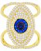 Cubic Zirconia Lab-Created Blue Spinel (1/3 ct. t. w. ) Evil Eye Ring in 14k Gold-Plated Sterling Silver