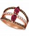Le Vian Raspberry Rhodolite Garnet (7/8 ct. t. w. ) & Diamond (5/8 ct. t. w. ) Statement Ring in 14k Rose Gold