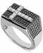 Men's Black & White Diamond Cross Ring (1-1/2 ct. t. w. ) in Sterling Silver