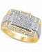 Men's Diamond Ring (1/10 ct. t. w. ) in Sterling Silver & 18k Gold-Plate