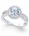 Arabella Cubic Zirconia Rounded Split Shank Ring in Sterling Silver, Created for Macy's