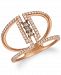 Le Vian Chocolate Diamond & Vanilla Diamond Statement Ring (3/8 ct. t. w. ) in 14k Rose Gold