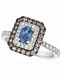 Le Vian Blueberry Sapphire (3/8 ct. t. w. ) & Diamond (5/8 ct. t. w. ) Halo Ring in 14k White Gold