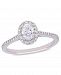 Oval Certified Diamond (3/4 ct. t. w. ) Halo Engagement Ring in 14k White Gold