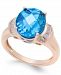 London Blue Topaz (4-9/10 ct. t. w. ) and White Topaz (1/4 ct. t. w. ) Ring in 14k Rose Gold-Plated Sterling Silver