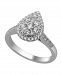 Pear Shape Composite Round and Baguette Diamond (1 c. t. w. ) Ring in 14K White Gold