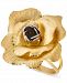 Satin Flower Statement Ring in Sterling Silver & 14k Gold-Plated Sterling Silver