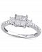 Diamond Princess Quad Cluster Engagement Ring (3/4 ct. t. w. ) in 14k White Gold