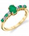 Emerald (5/8 ct. t. w. ) & Diamond (1/20 ct. t. w. ) Ring in 10k Gold