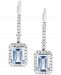 Aquamarine (7/8 ct. t. w. ) & Diamond (1/5 ct. t. w. ) Leverback Drop Earrings in 14k White Gold