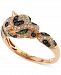 Effy Diamond (1/2 ct. t. w. ) and Tsavorite Accent Panther Ring in 14k Rose Gold