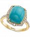Effy Turquoise & Diamond (3/8 ct. t. w. ) Halo Ring in 14k Gold