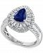 Effy Sapphire (1 ct. t. w. ) & Diamond (5/8 ct. t. w. ) Halo Ring in 14k White Gold