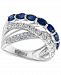 Effy Sapphire (1-5/8 ct. t. w. ) & Diamond (5/8 ct. t. w. ) Crossover Ring in 14k White Gold