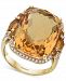 Effy Citrine (17-1/3 ct. t. w. ) & Diamond (1/3 ct. t. w. ) Ring in 14k Gold