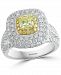 Effy Yellow & White Diamond Halo Ring (2-3/4 ct. t. w. ) in 18k Gold & White Gold