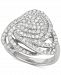 Wrapped in Love Diamond Triangle Floral Ring (1 ct. t. w. ) in Sterling Silver, Created for Macy's