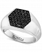 Effy Men's Black Sapphire Hexagon Ring (3/4 ct. t. w. ) in Sterling Silver