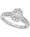 Gia Certified Diamond Oval Halo Engagement Ring (1 ct. t. w. ) in 14k White Gold