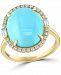 Effy Diamond (1/3 ct. t. w. ) & Turquoise (12 x 15mm) Statement Ring In 14k Gold