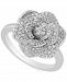 Enchanted Disney Fine Jewelry Diamond Cinderella 70th Anniversary Gardenia Flower Ring (1/5 ct. t. w. ) in 14k White Gold