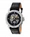Heritor Automatic Conrad Silver & Black Leather Watches 42mm