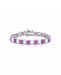 Opal (9-3/4 ct. t. w) & Pink Sapphire (5-7/8 ct. t. w. ) Tennis Bracelet in Sterling Silver