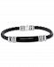 Effy Men's Onyx Black Leather Braided Bracelet in Sterling Silver