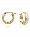 Two-Tone Diamond-Cut Hoop Earrings in 18k Yellow and White Gold 1/2"