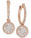 Diamond Circle Drop Earrings in 14k Rose Gold (5/8 ct. t. w. )
