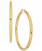Polished Thin Tube Hoop Earrings in 14k Gold
