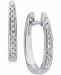 Diamond (1/10 ct. t. w. ) Channel-Set Hoop Earrings in 14K White Gold
