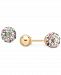 Children's Multi-Crystal Ball Stud Reversible Earrings in 14k Gold