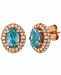 Le Vian Blue Zircon (2 5/8 ct. t. w. ) and Nude Diamonds (1 ct. t. w. ) Earrings set in 14k rose gold
