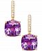 Amethyst (3-9/10 ct. t. w. ) and Diamond Accent Drop Earrings in 14k Yellow Gold