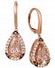 Le Vian Peach & Nude Peach Morganite (3 ct. t. w. ) & Diamond (5/8 ct. t. w. ) Drop Earrings in 14k Rose Gold