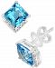 Lali Jewels Swiss Blue Topaz (4-7/8 ct. t. w. ) & Diamond (1/20 ct. t. w. ) Square Stud Earrings in 14k White Gold