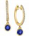 Effy Sapphire (5/8 ct. t. w. ) & Diamond (1/10 ct. t. w. ) Dangle Hoop Drop Earrings in 14k Gold