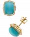 Effy Turquoise (10x8mm) & Diamond (1/4 ct. t. w. ) Stud Earrings in 14k Gold