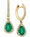 Effy Emerald (1-1/6 ct. t. w. ) & Diamond (1/4 ct. t. w. ) Drop Earrings in 14k Gold