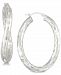 Simone I. Smith Textured Wavy Hoop Earrings in Sterling Silver