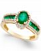 Saphhire (1-3/4 ct. t. w. ) and Diamond (1/4 ct. t. w. ) Ring in 14k White Gold (Also in Emerald)