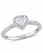 Certified Diamond (3/4 ct. t. w. ) Heart and Round-Shape Engagement Ring in 14k White Gold