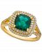 Lab-Created Emerald (1-1/2 ct. t. w. ) & White Sapphire (1/2 ct. t. w. ) Ring in 14k Gold-Plated Sterling Silver