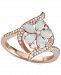 Opal (1-1/10 ct. t. w. ) & Diamond (1/3 ct. t. w. ) Flower Ring in 14k Rose Gold