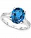 London Blue Topaz (3-5/8 ct. t. w. ) & Diamond Accent Ring in 14k White Gold