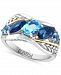 Effy Blue Topaz (3 ct. t. w. ) Ring in Sterling Silver & 18k Gold-Plate
