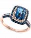 Effy London Blue Topaz (2-1/5 ct. t. w. ) & Diamond (1/2 ct. t. w. ) Statement Ring in 14k Rose Gold