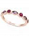 Effy Amethyst (1/4 ct. t. w. ) and Ruby (1/4 ct. t. w. ) Stackable Ring in 14k Rose Gold (Also available in Citrine with Peridot in 14k Yellow Gold)
